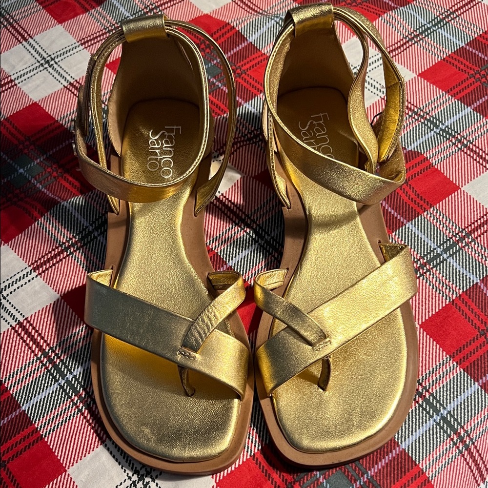 Franco Sarto Metallic Gold Sandals
